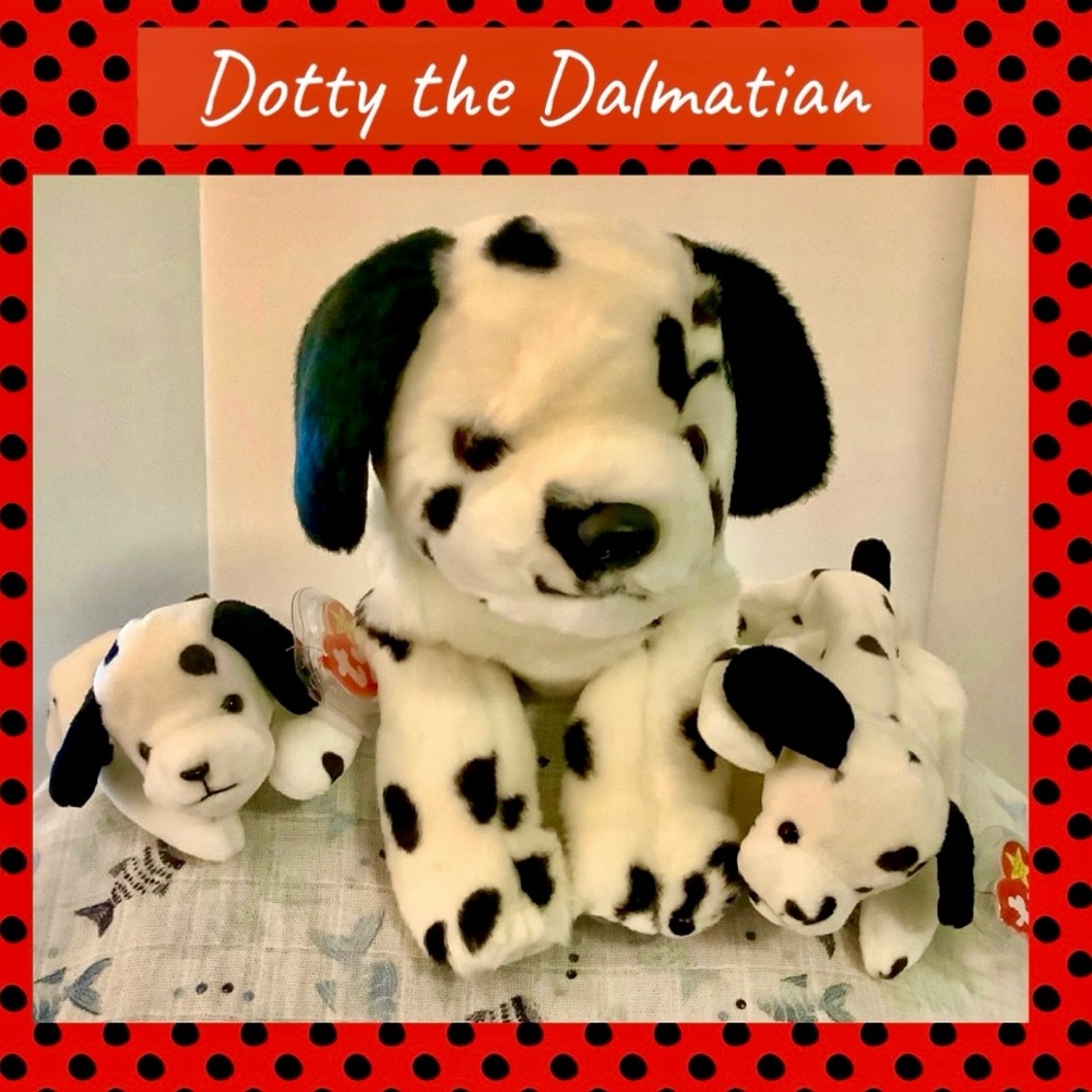 Vintage Ty Beanie Buddy & Babies Dotty the Dalmatian (Retired) Mint Condition